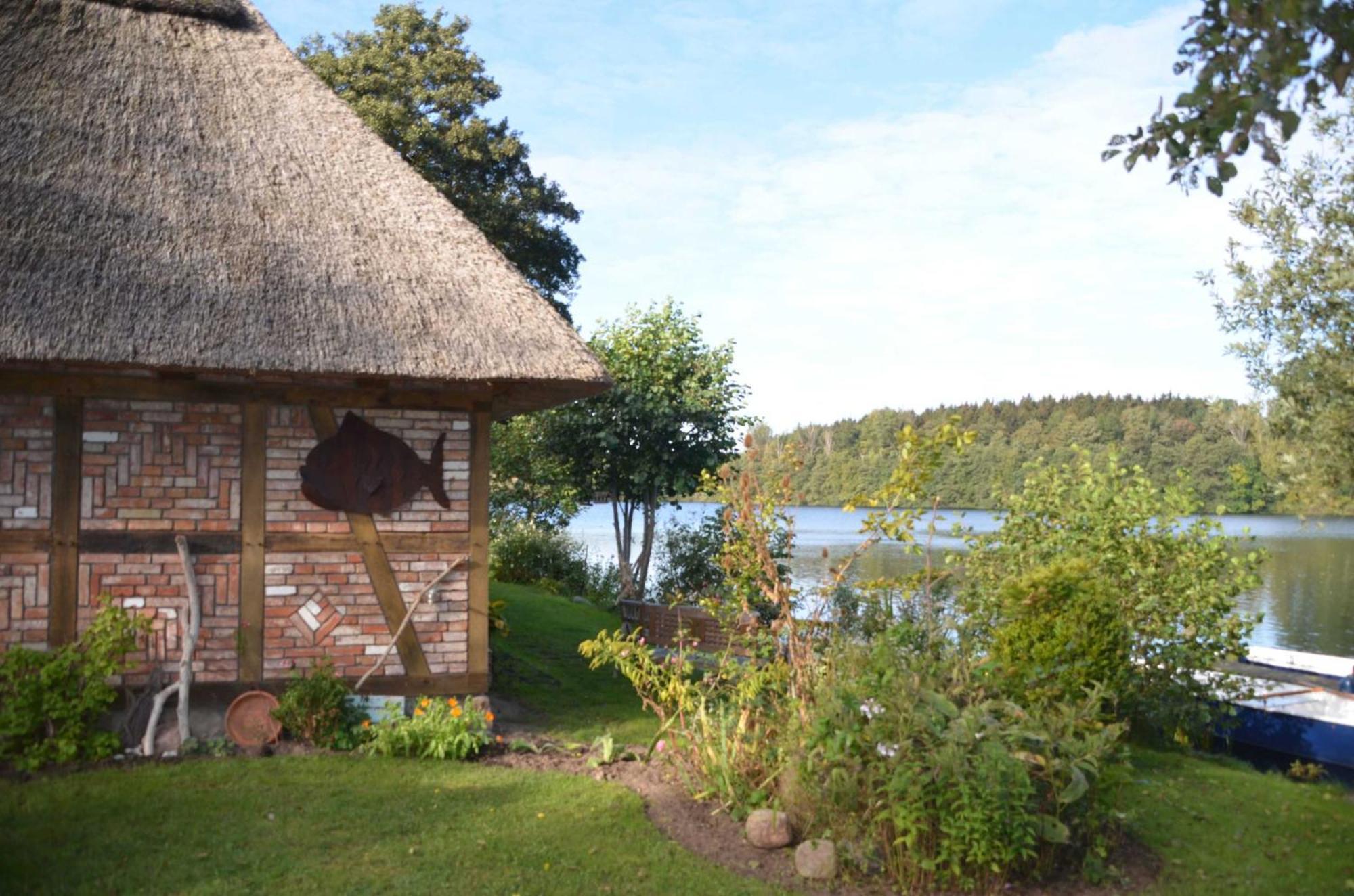 Reetdachkate Auf Gestuet Schierensee Grebin Exterior foto